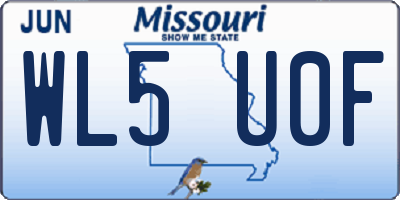 MO license plate WL5U0F