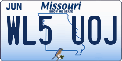 MO license plate WL5U0J