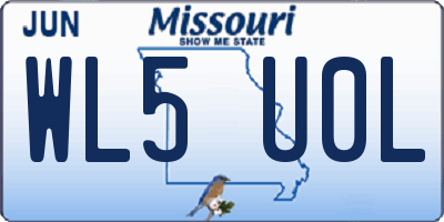 MO license plate WL5U0L