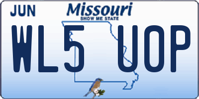 MO license plate WL5U0P