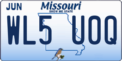 MO license plate WL5U0Q