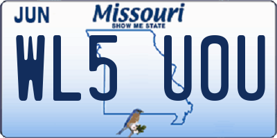 MO license plate WL5U0U