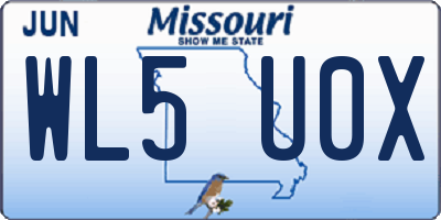 MO license plate WL5U0X