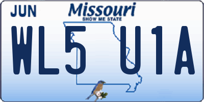 MO license plate WL5U1A