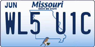 MO license plate WL5U1C