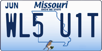 MO license plate WL5U1T