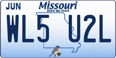 MO license plate WL5U2L