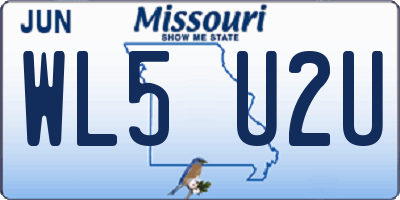 MO license plate WL5U2U