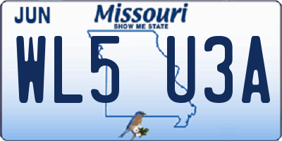 MO license plate WL5U3A
