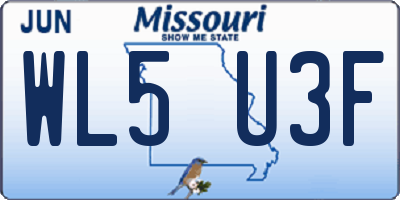 MO license plate WL5U3F