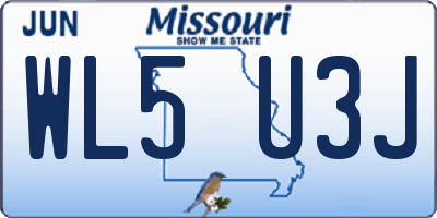 MO license plate WL5U3J