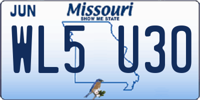 MO license plate WL5U3O
