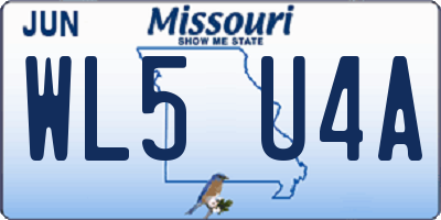 MO license plate WL5U4A