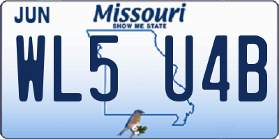 MO license plate WL5U4B