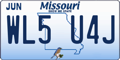 MO license plate WL5U4J