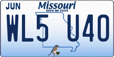 MO license plate WL5U4O