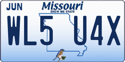 MO license plate WL5U4X