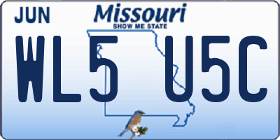MO license plate WL5U5C