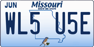 MO license plate WL5U5E