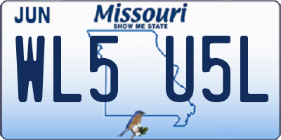 MO license plate WL5U5L