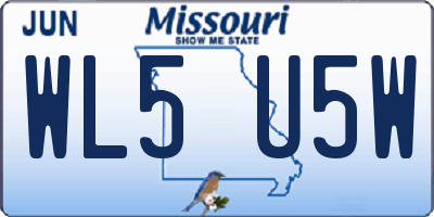 MO license plate WL5U5W