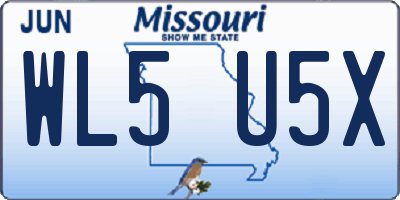 MO license plate WL5U5X
