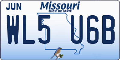 MO license plate WL5U6B