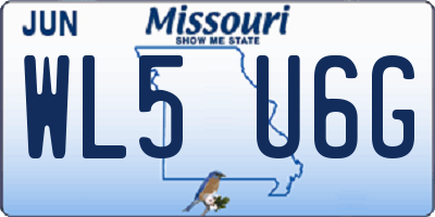 MO license plate WL5U6G