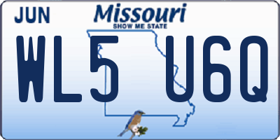 MO license plate WL5U6Q