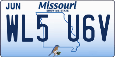 MO license plate WL5U6V
