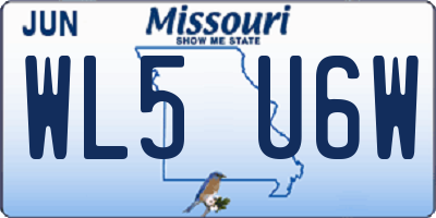 MO license plate WL5U6W