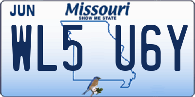 MO license plate WL5U6Y