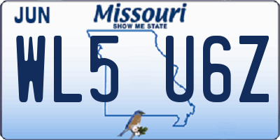 MO license plate WL5U6Z