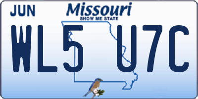 MO license plate WL5U7C