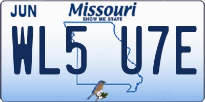 MO license plate WL5U7E