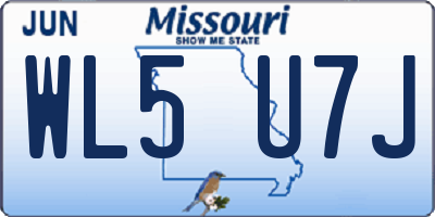 MO license plate WL5U7J