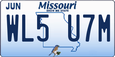 MO license plate WL5U7M