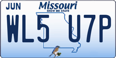 MO license plate WL5U7P