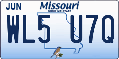 MO license plate WL5U7Q
