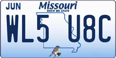 MO license plate WL5U8C