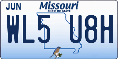 MO license plate WL5U8H