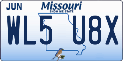 MO license plate WL5U8X