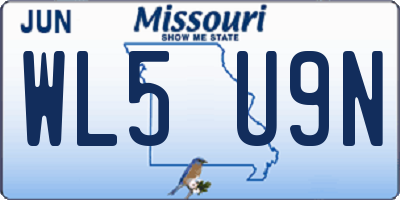 MO license plate WL5U9N