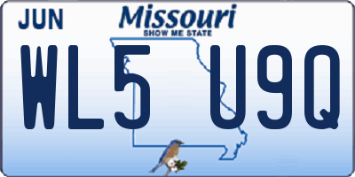 MO license plate WL5U9Q
