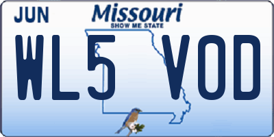 MO license plate WL5V0D