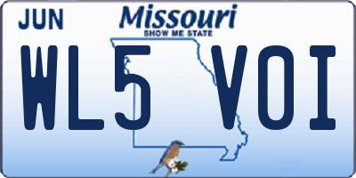 MO license plate WL5V0I