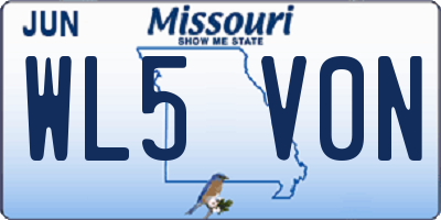MO license plate WL5V0N