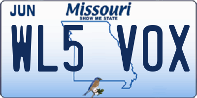 MO license plate WL5V0X