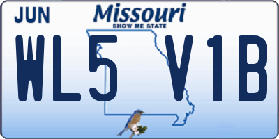 MO license plate WL5V1B