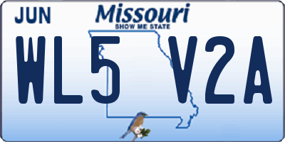MO license plate WL5V2A